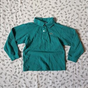 Lacoste Kids Teal Long Sleeve Polo
